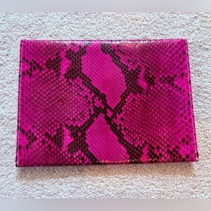 Coach Fuchsia Pink real Snakeskin Envelope Clutch